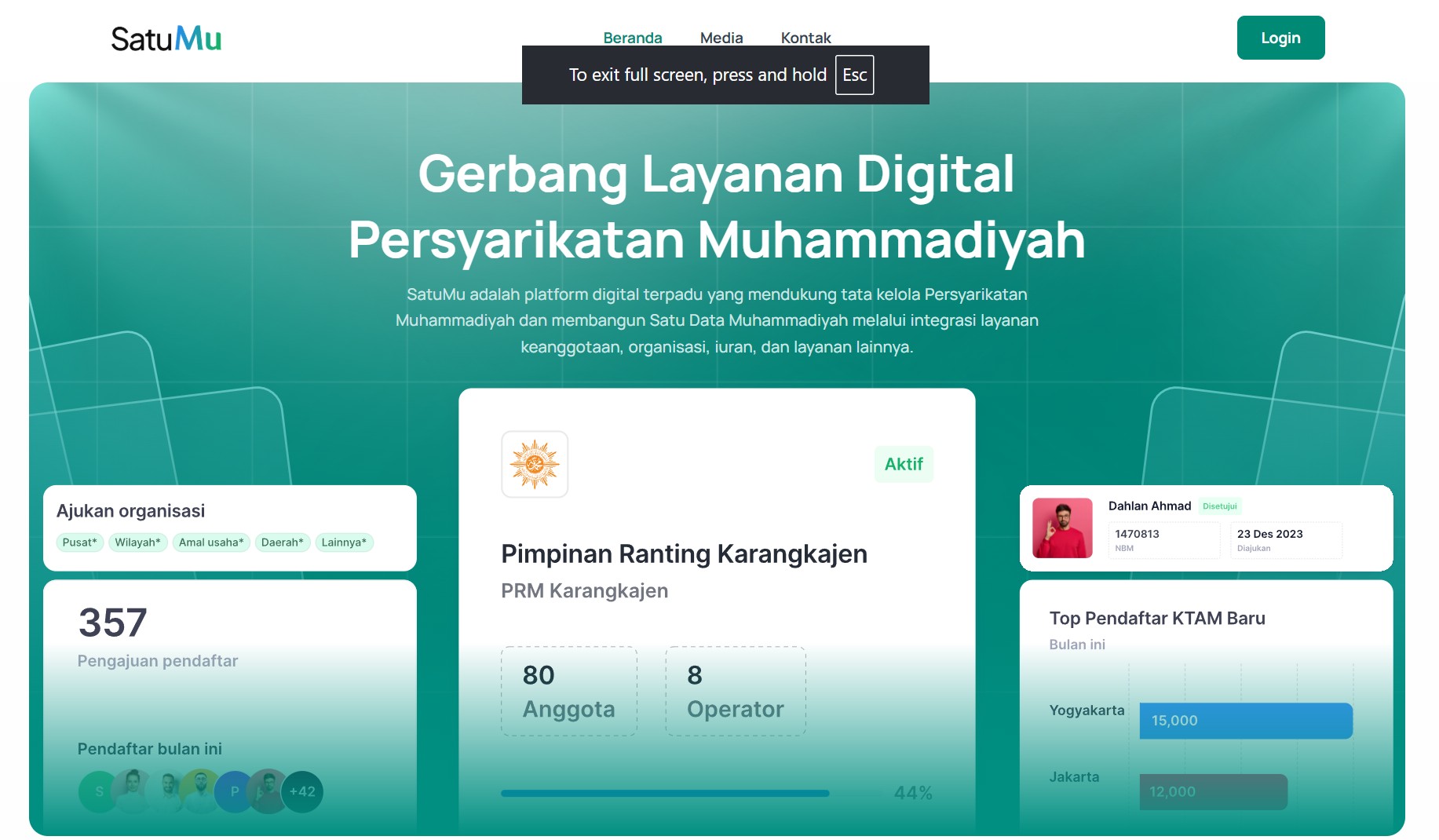 Ktam terintegrasi dengan satumu