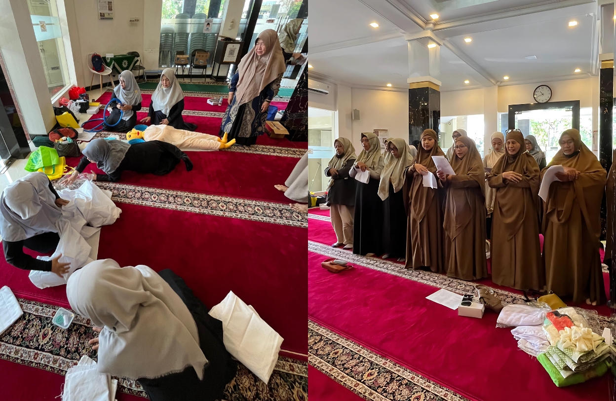 Praktik pelatihan perawatan jenazah di masjid al dakwah geluran