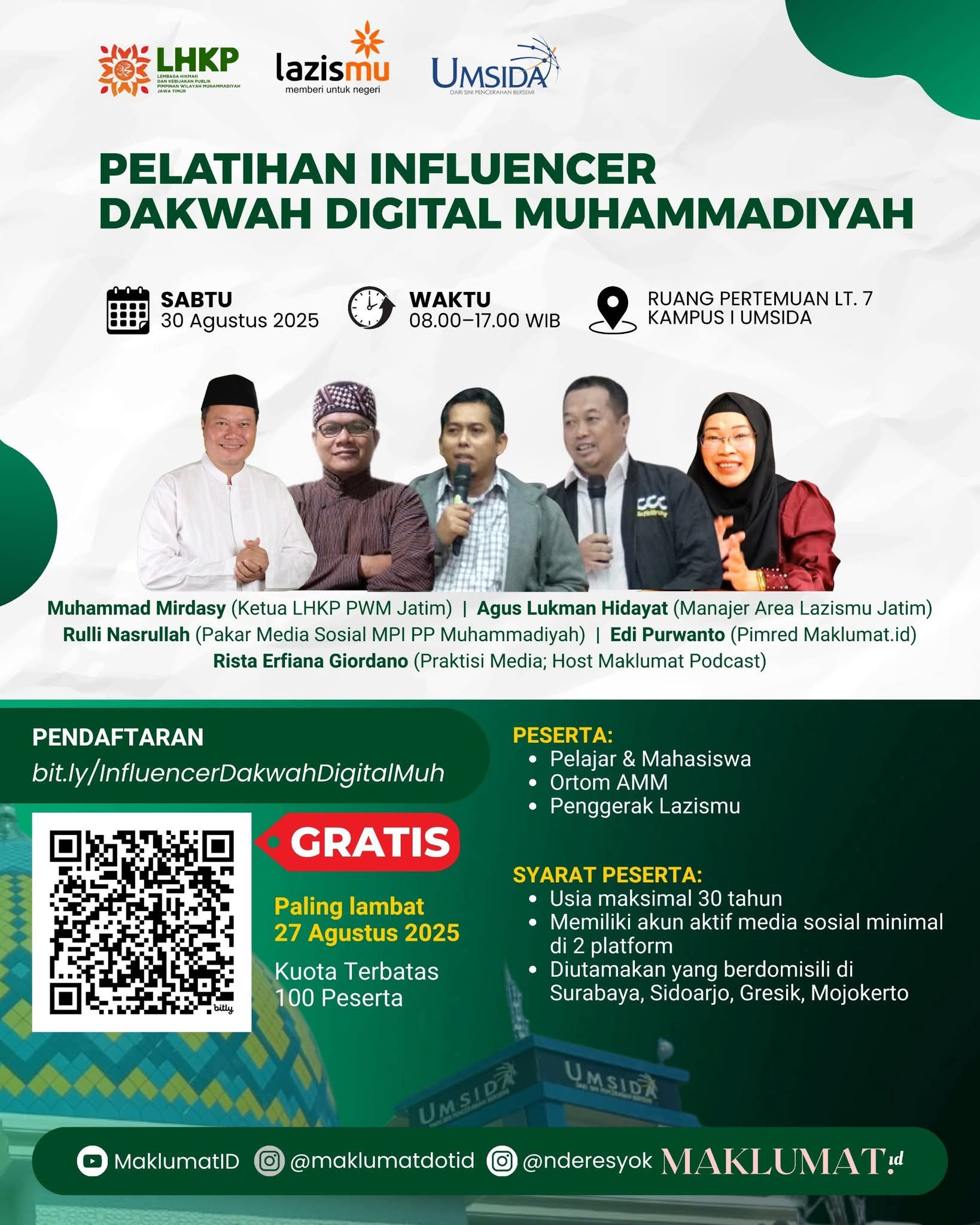 LHKP PWM Jatim Gelar Pelatihan Influencer Dakwah Digital Muhammadiyah, Ini Cara Daftarnya