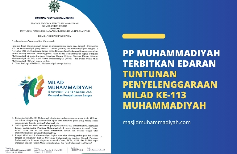 Pp muhammadiyah terbitkan edaran tuntunan penyelenggaraan milad ke 113 muhammadiyah