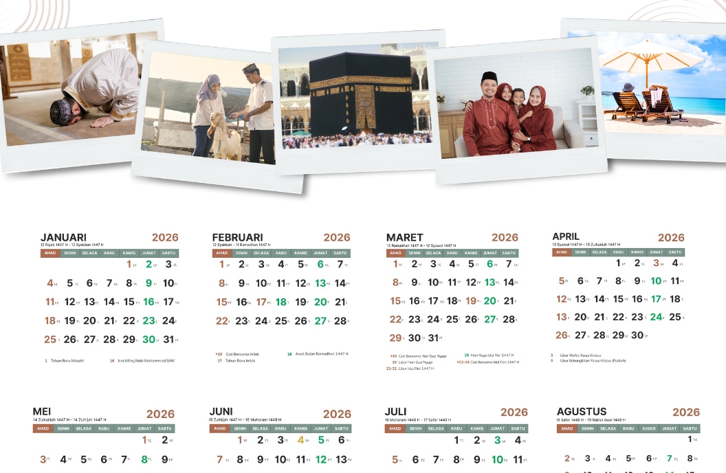Download Template Kalender 2026 Penanggalan Hijriah, Hari Libur dan Cuti Bersama Nasional